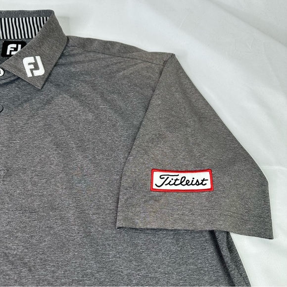 Foot Joy Polo Shirt Mens XL Gray Heather Golf Titleist Tour Logo - Picture 4 of 11